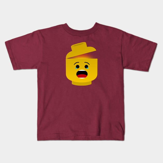 Lego head Mindblown Kids T-Shirt by ShockDesign